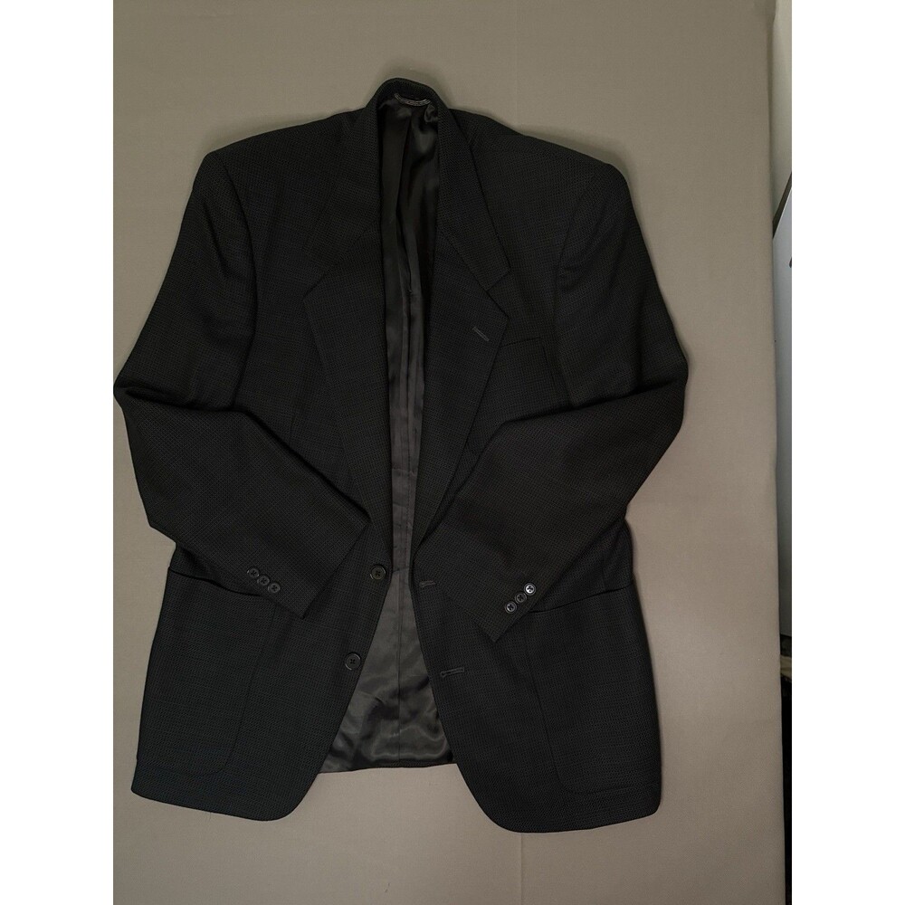 Murano Italy Men's Blazer Two Gold Buttons Black 100% Wool 44L Dillard's Wool